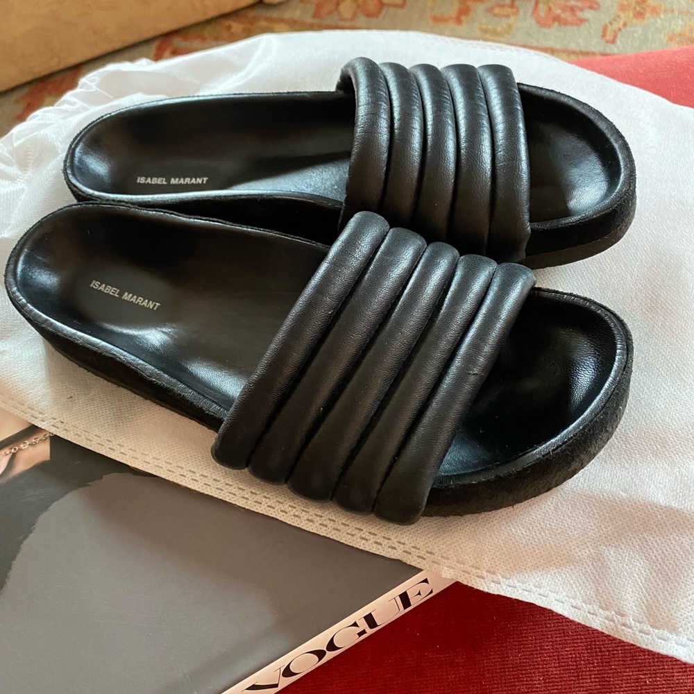 Isabel Marant Hellea black slides 38